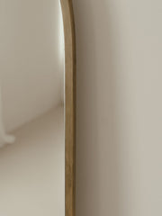 Large Freestanding Oval Mirror 71" × 27.5" – Black & Gold