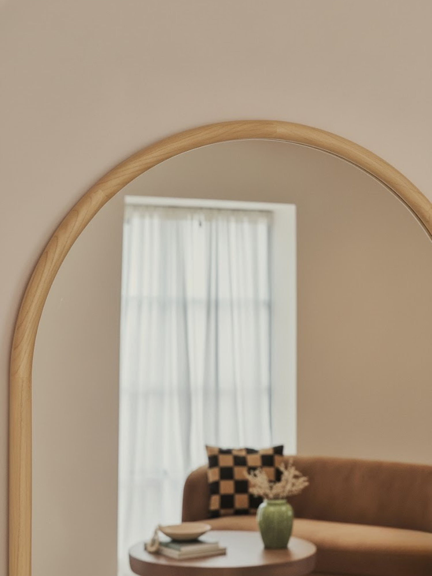 Amélie Natural XL – Solid Wood Arch Mirror 70.9" x 39.4"