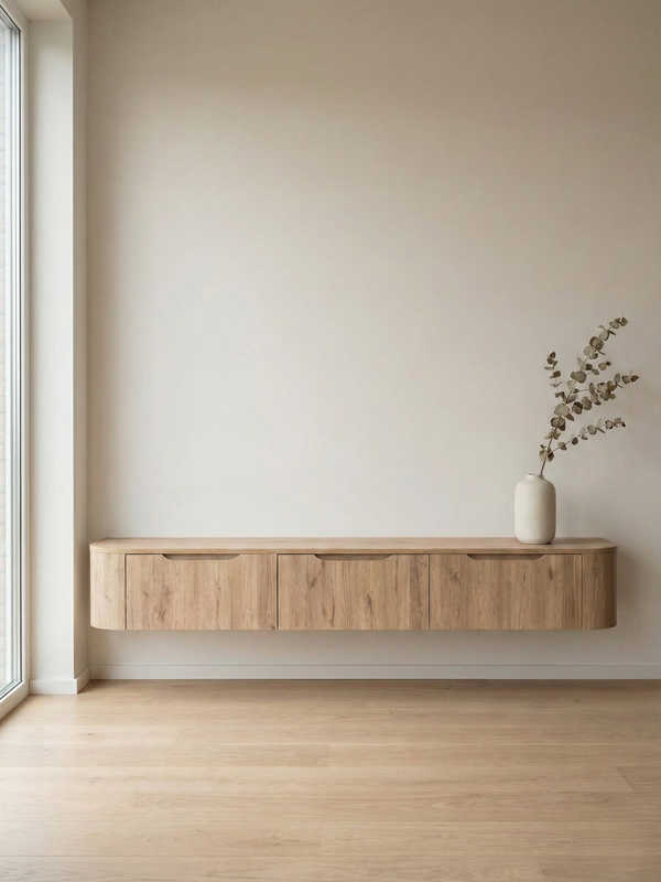 MIYOKO™ Oak Japandi Floating TV Stand – 106