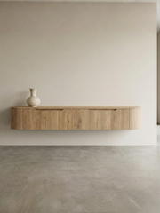 MIYOKO™ Oak Japandi Floating TV Stand – 71"