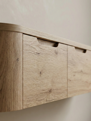 MIYOKO™ Oak Japandi Floating TV Stand – 71"